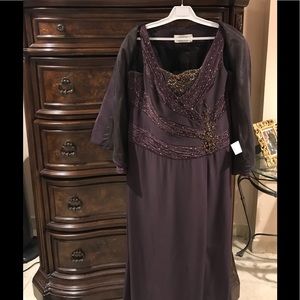 Beaded Evening Gown with Beaded Jacket